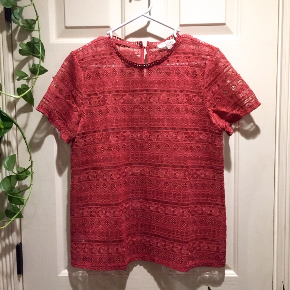 NWOT LOFT Lace Shirt Small
